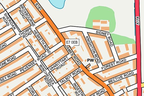 E7 0EB map - OS OpenMap – Local (Ordnance Survey)