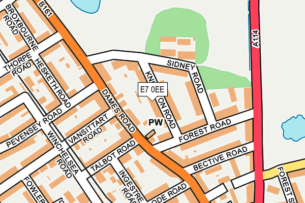 E7 0EE map - OS OpenMap – Local (Ordnance Survey)