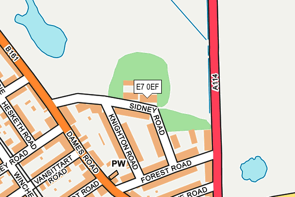 E7 0EF map - OS OpenMap – Local (Ordnance Survey)