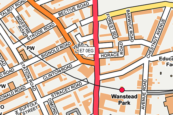 E7 0EG map - OS OpenMap – Local (Ordnance Survey)