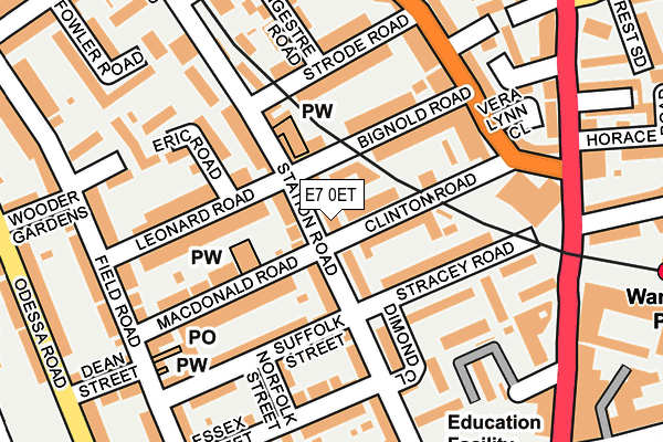 E7 0ET map - OS OpenMap – Local (Ordnance Survey)