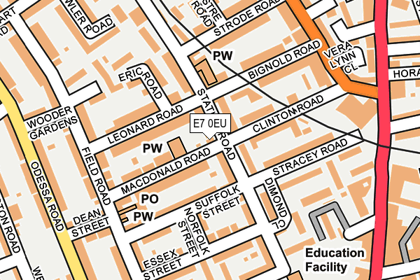 E7 0EU map - OS OpenMap – Local (Ordnance Survey)