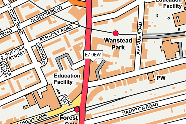 E7 0EW map - OS OpenMap – Local (Ordnance Survey)