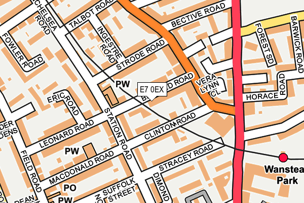 E7 0EX map - OS OpenMap – Local (Ordnance Survey)