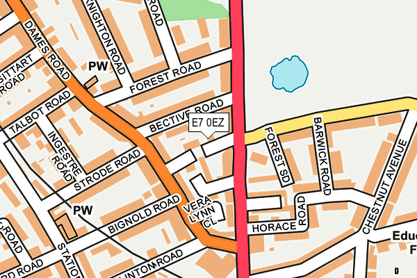 E7 0EZ map - OS OpenMap – Local (Ordnance Survey)