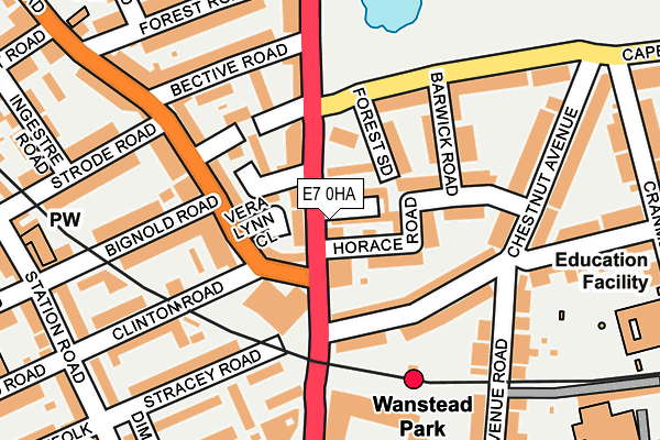 E7 0HA map - OS OpenMap – Local (Ordnance Survey)