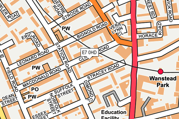 E7 0HD map - OS OpenMap – Local (Ordnance Survey)