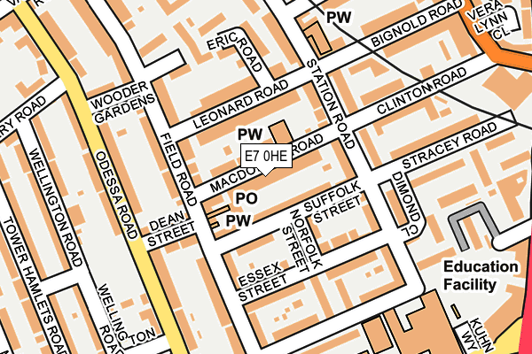 E7 0HE map - OS OpenMap – Local (Ordnance Survey)