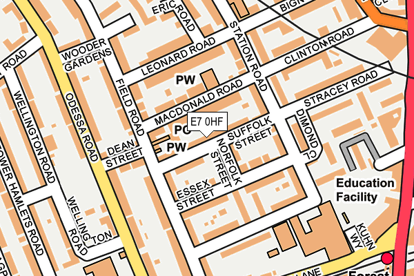 E7 0HF map - OS OpenMap – Local (Ordnance Survey)