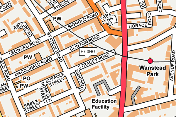 E7 0HG map - OS OpenMap – Local (Ordnance Survey)