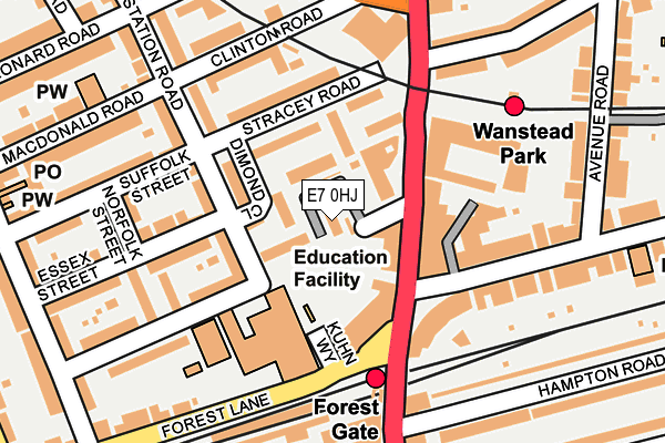 E7 0HJ map - OS OpenMap – Local (Ordnance Survey)