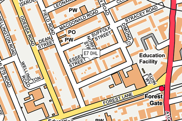 E7 0HL map - OS OpenMap – Local (Ordnance Survey)