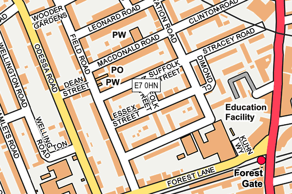 E7 0HN map - OS OpenMap – Local (Ordnance Survey)