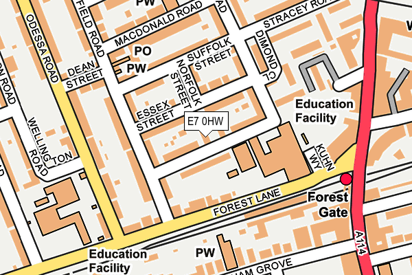 E7 0HW map - OS OpenMap – Local (Ordnance Survey)