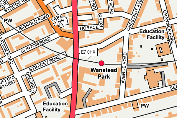 E7 0HX map - OS OpenMap – Local (Ordnance Survey)