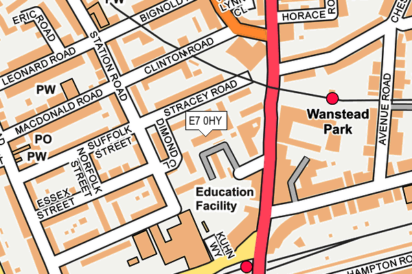 E7 0HY map - OS OpenMap – Local (Ordnance Survey)