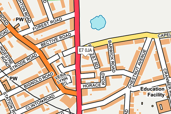 E7 0JA map - OS OpenMap – Local (Ordnance Survey)