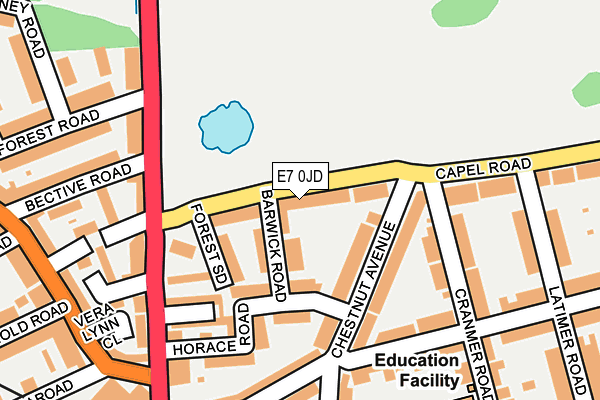 E7 0JD map - OS OpenMap – Local (Ordnance Survey)