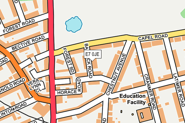 E7 0JE map - OS OpenMap – Local (Ordnance Survey)