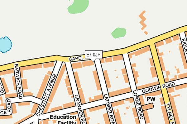 E7 0JP map - OS OpenMap – Local (Ordnance Survey)