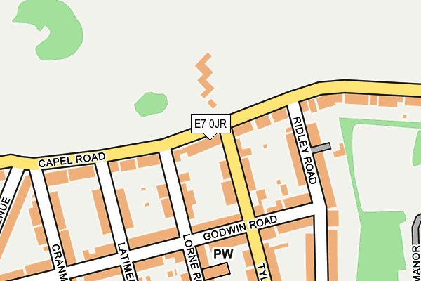 E7 0JR map - OS OpenMap – Local (Ordnance Survey)