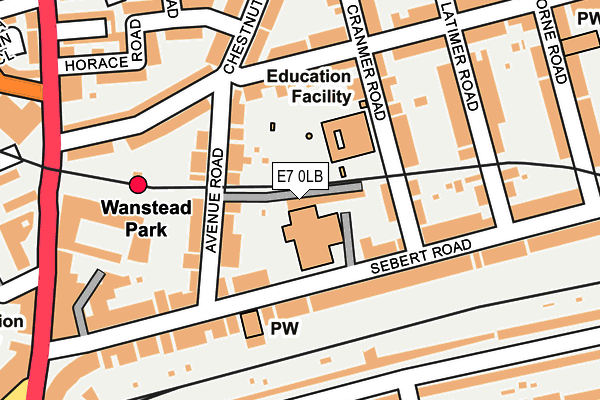 E7 0LB map - OS OpenMap – Local (Ordnance Survey)