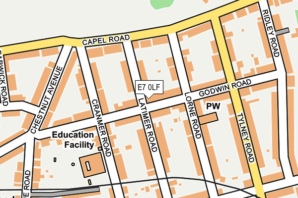 E7 0LF map - OS OpenMap – Local (Ordnance Survey)