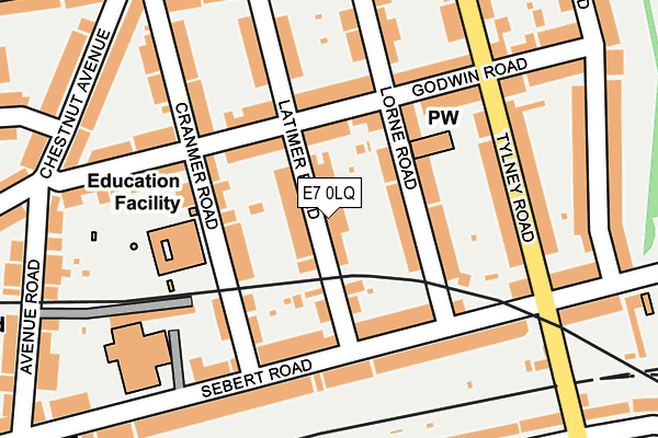 E7 0LQ map - OS OpenMap – Local (Ordnance Survey)