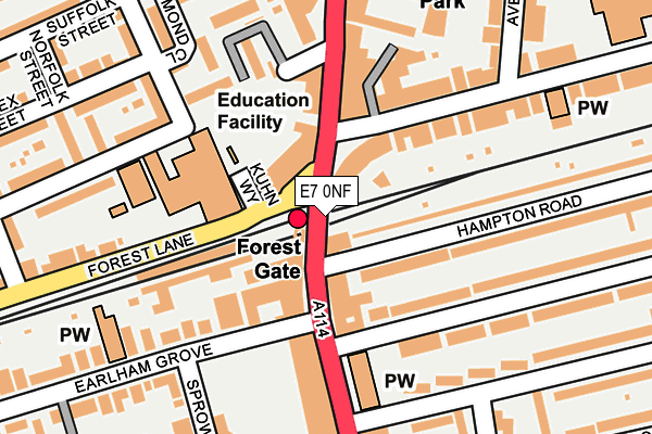 E7 0NF map - OS OpenMap – Local (Ordnance Survey)