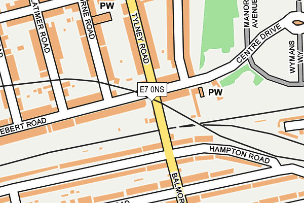 E7 0NS map - OS OpenMap – Local (Ordnance Survey)