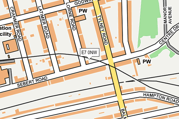 E7 0NW map - OS OpenMap – Local (Ordnance Survey)