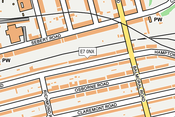E7 0NX map - OS OpenMap – Local (Ordnance Survey)
