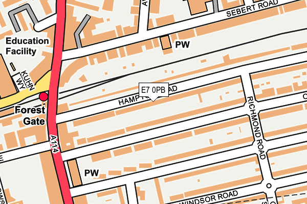 E7 0PB map - OS OpenMap – Local (Ordnance Survey)