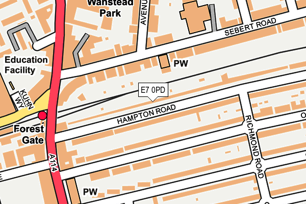E7 0PD map - OS OpenMap – Local (Ordnance Survey)