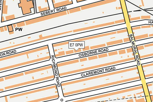 E7 0PW map - OS OpenMap – Local (Ordnance Survey)