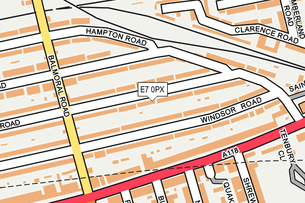 E7 0PX map - OS OpenMap – Local (Ordnance Survey)