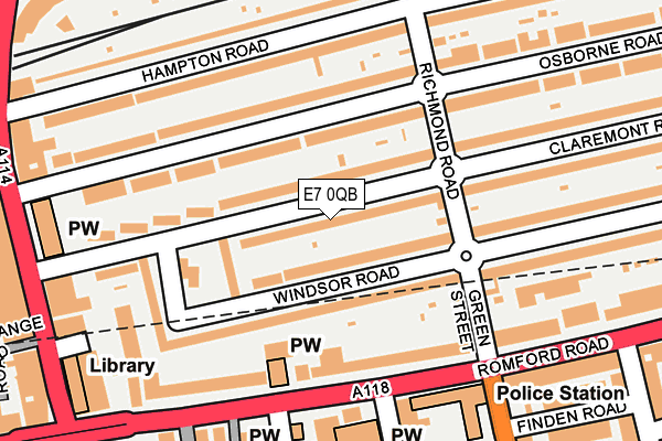 E7 0QB map - OS OpenMap – Local (Ordnance Survey)