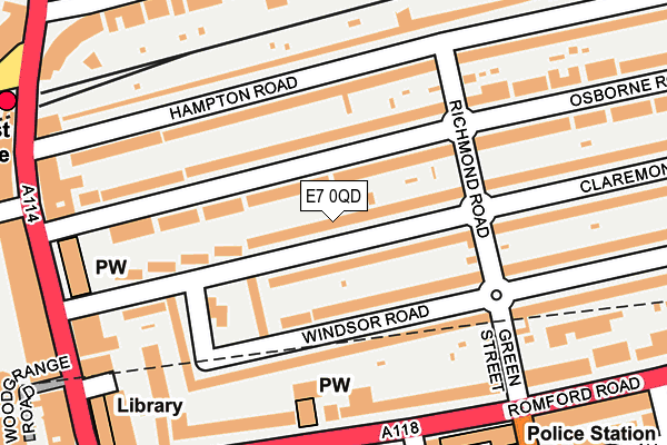 E7 0QD map - OS OpenMap – Local (Ordnance Survey)