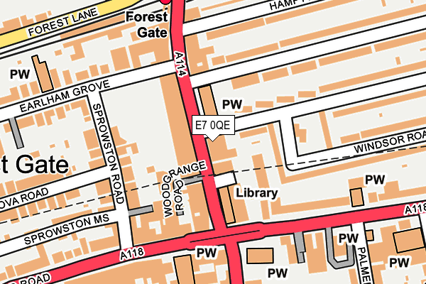 E7 0QE map - OS OpenMap – Local (Ordnance Survey)