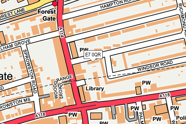 E7 0QR map - OS OpenMap – Local (Ordnance Survey)