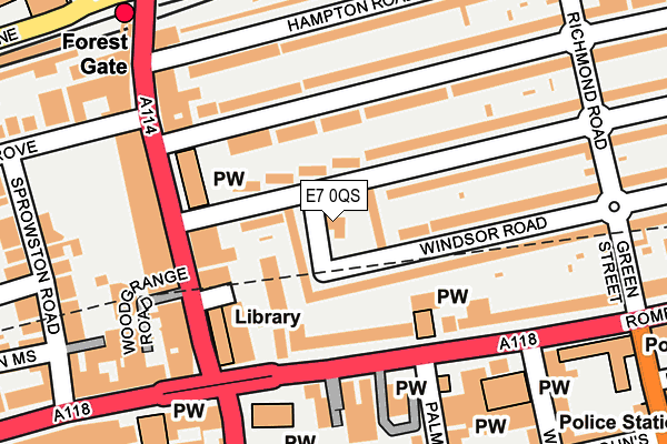 E7 0QS map - OS OpenMap – Local (Ordnance Survey)