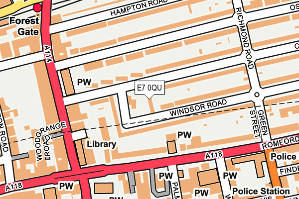 E7 0QU map - OS OpenMap – Local (Ordnance Survey)