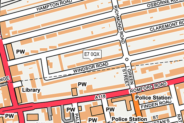 E7 0QX map - OS OpenMap – Local (Ordnance Survey)