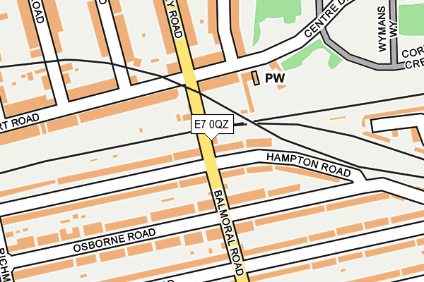 E7 0QZ map - OS OpenMap – Local (Ordnance Survey)