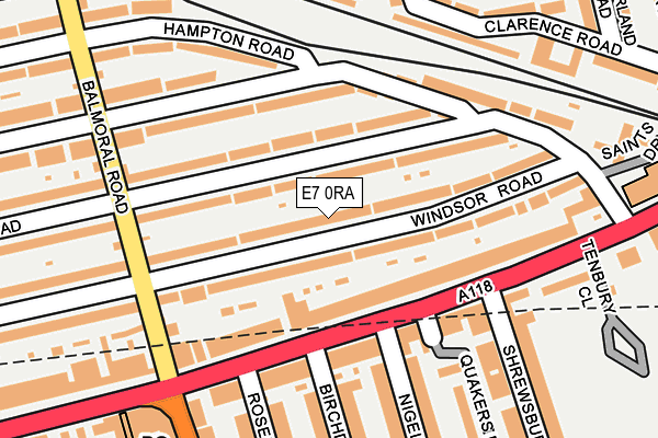 E7 0RA map - OS OpenMap – Local (Ordnance Survey)