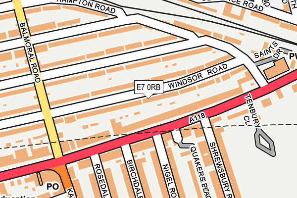 E7 0RB map - OS OpenMap – Local (Ordnance Survey)