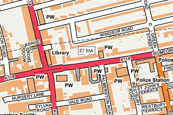 E7 8AA map - OS OpenMap – Local (Ordnance Survey)