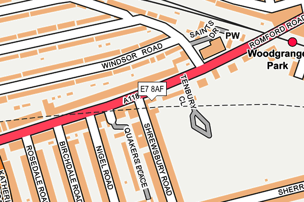 E7 8AF map - OS OpenMap – Local (Ordnance Survey)