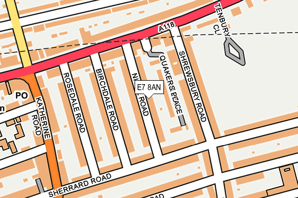E7 8AN map - OS OpenMap – Local (Ordnance Survey)