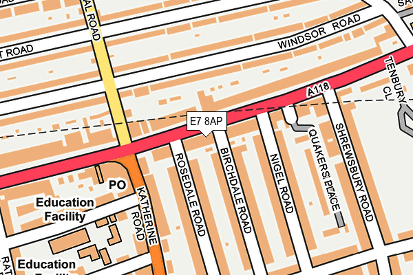 E7 8AP map - OS OpenMap – Local (Ordnance Survey)